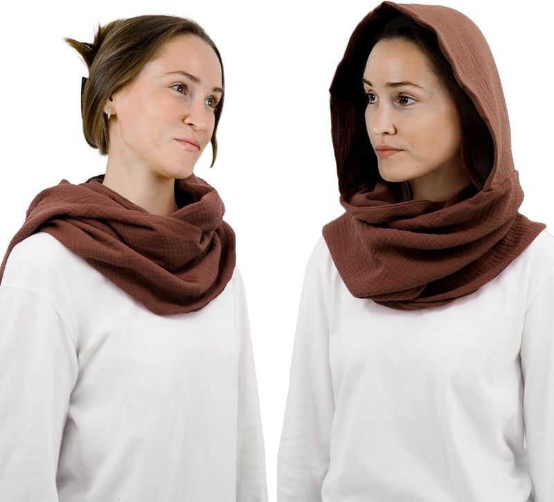 CosInStyle Women Men Fashion Pullover Scarf Hooded Scarf | Multifunctional Medieval Linen Cotton Cowl Hood Vintage Goth Cape Costume - Image 3